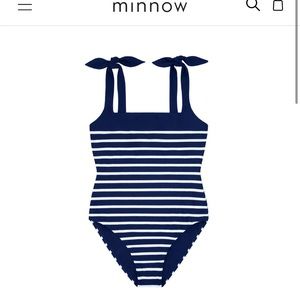 Minnow Women’s navy breton stripe tie-knot one piece